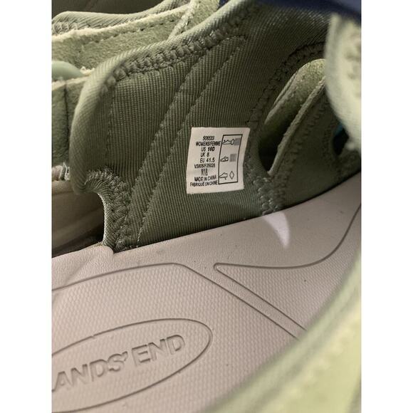 Lands' End Hiking Walking Sandals Closed Toe Adjustable Strap Green Blue 10D - Picture 8 of 9